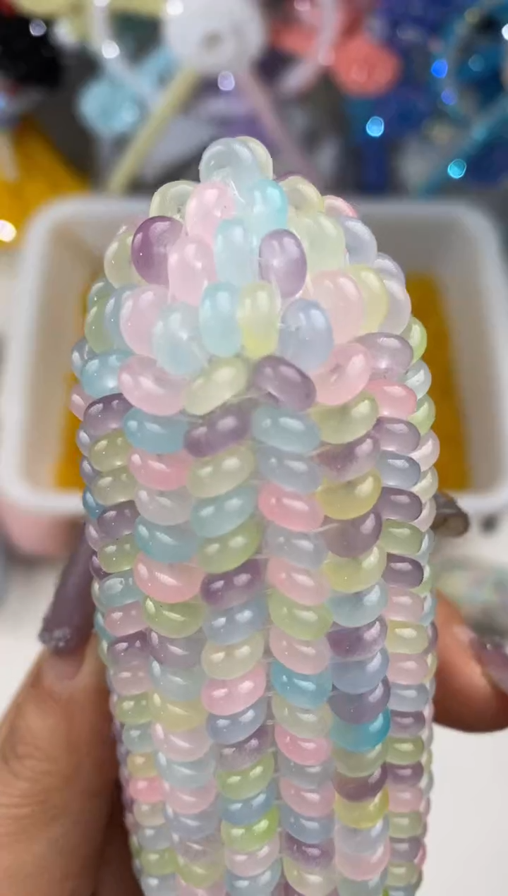 玻璃0441卡6算盘珠150颗混色马卡龙