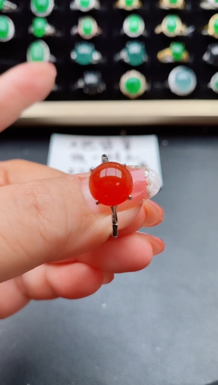 【闪购商品】玛瑙/玉髓戒指银S925镶嵌508000