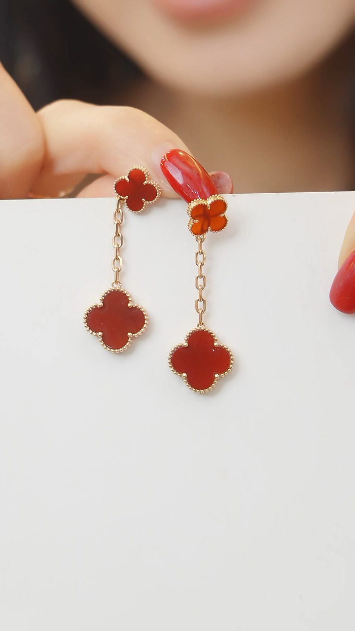 【闪购商品】玛瑙/玉髓耳钉18K金镶嵌耳钉