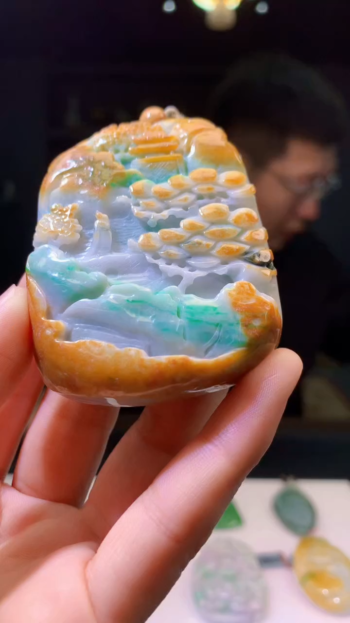 定制翡翠未镶嵌1015hm-毛货挂件6