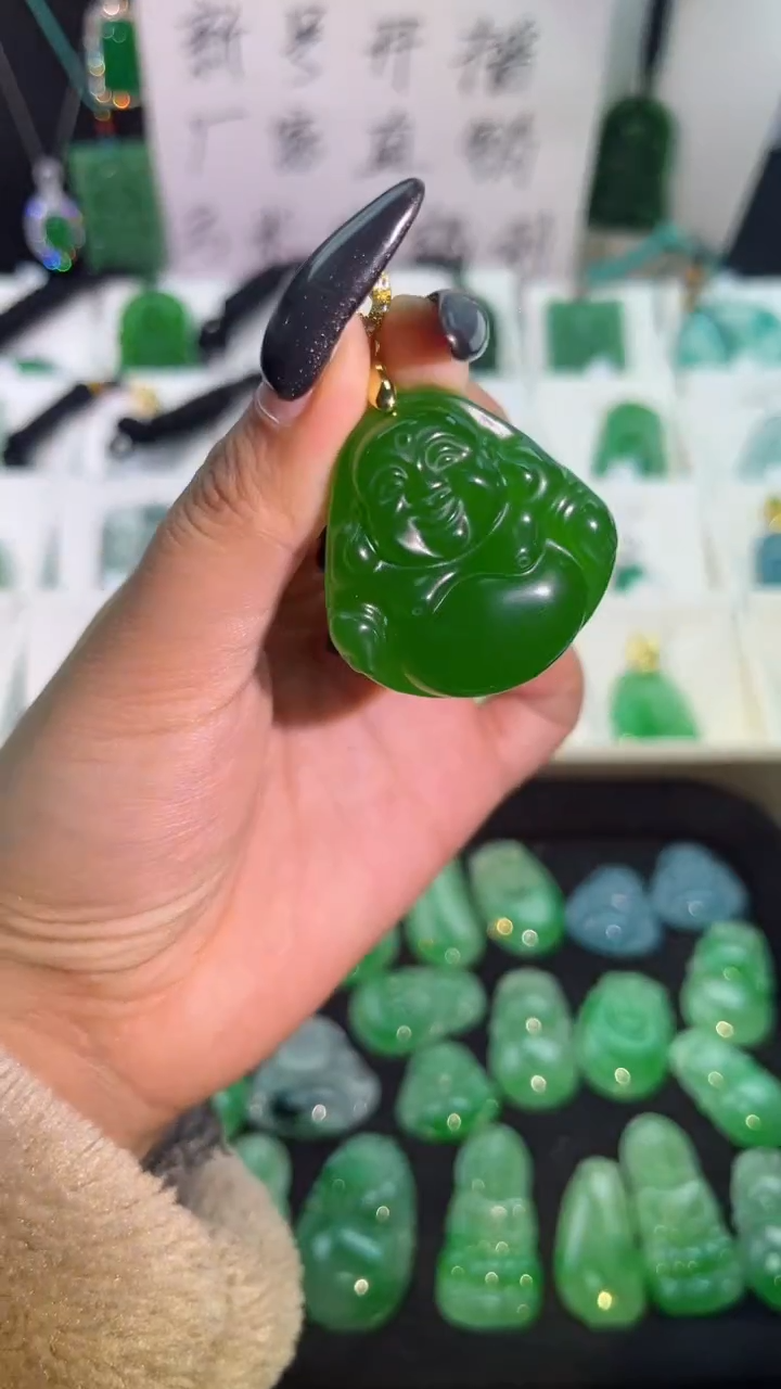 【闪购商品】翡翠手串银S925镶嵌翡翠颈饰925银镶嵌天然翡翠吊坠