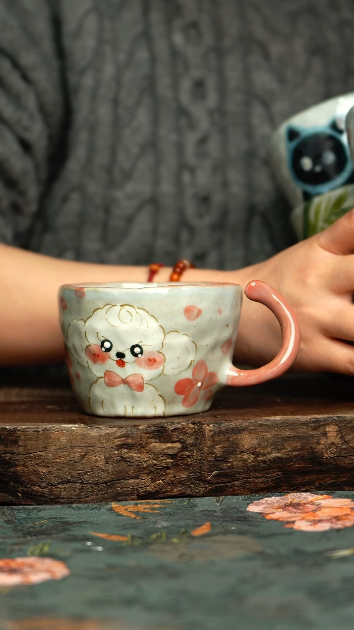 【闪购商品】杯釉下彩手工手绘同款陶器