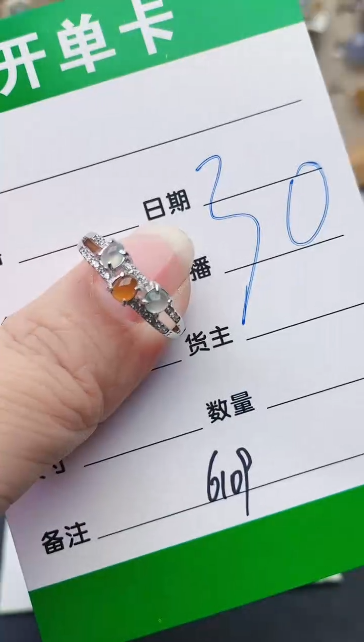 颈饰银S925镶嵌翡翠6109