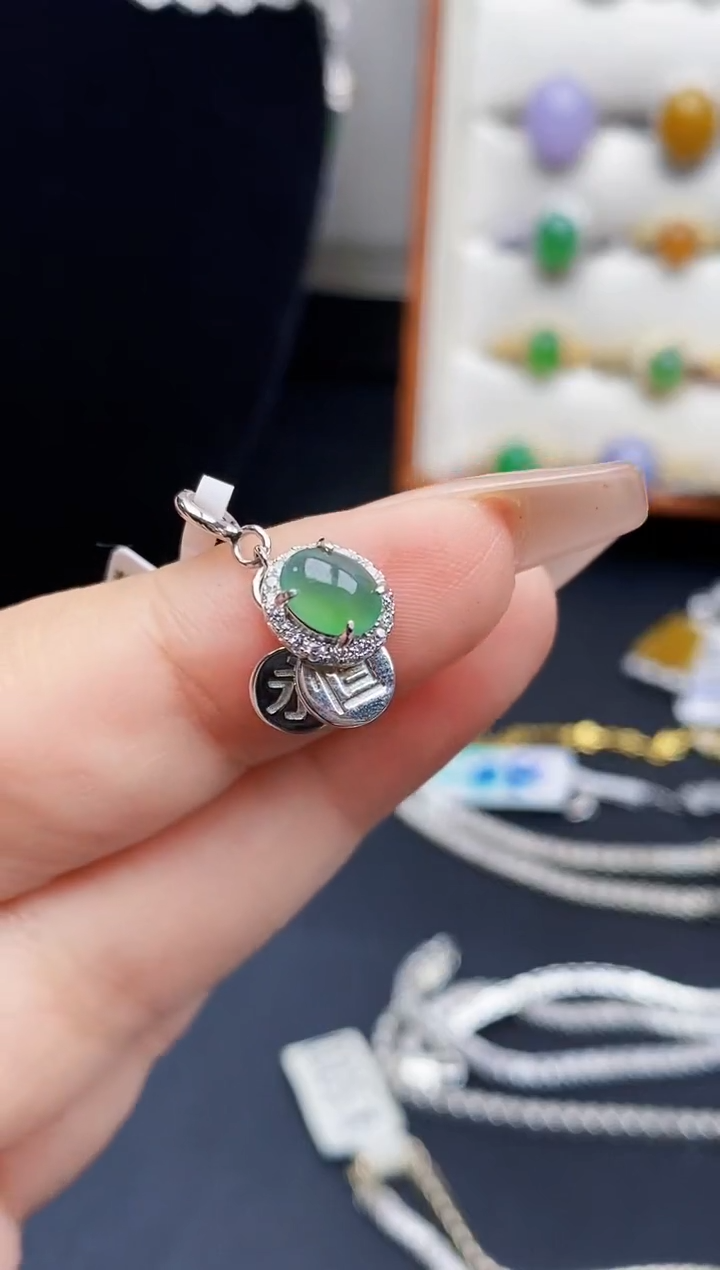 银S925镶嵌戒指翡翠0462