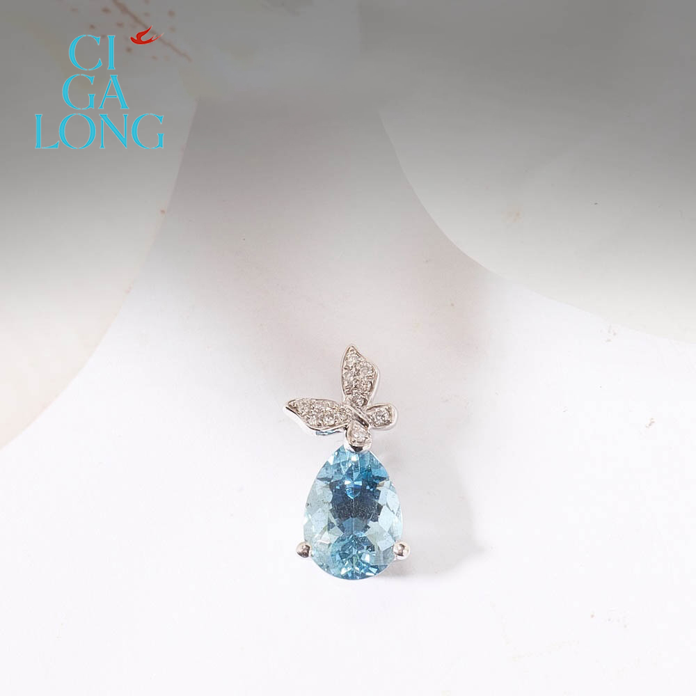 CIGALONGPT950海蓝宝吊坠4119【专场推荐】
