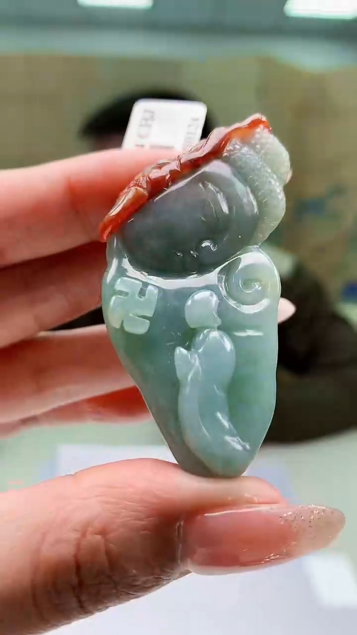 【闪购商品】定制翡翠未镶嵌5152MM-毛货挂件22