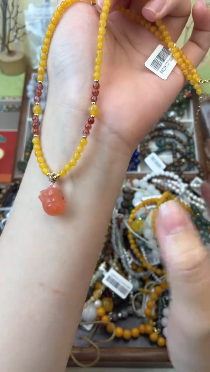 银S925镶嵌颈饰蜜蜡308