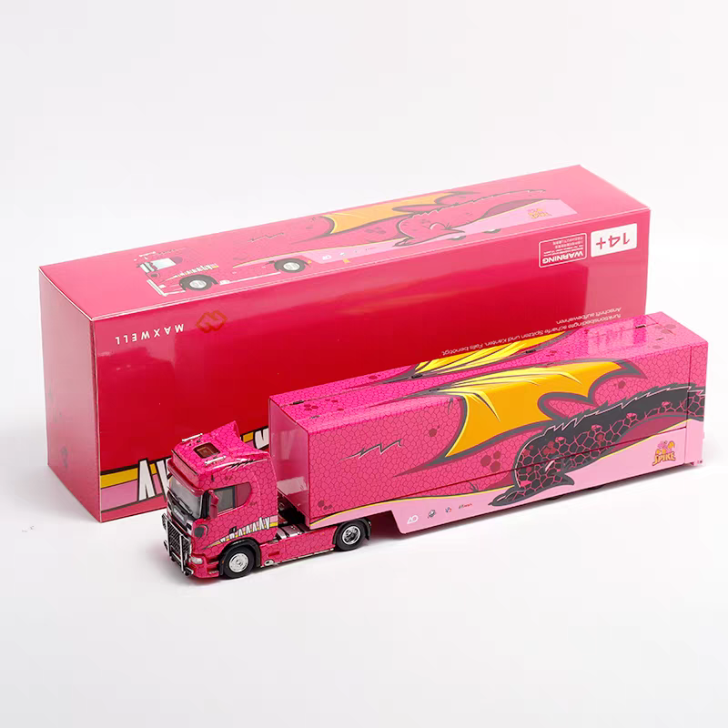 Kengfai&MAXWELL定制版合金1/64斯堪尼亚SCANIAS730暴龙粉色涂装