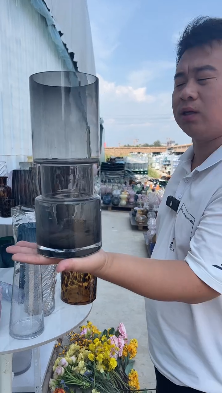  玻璃花瓶用于客厅桌面插花装饰