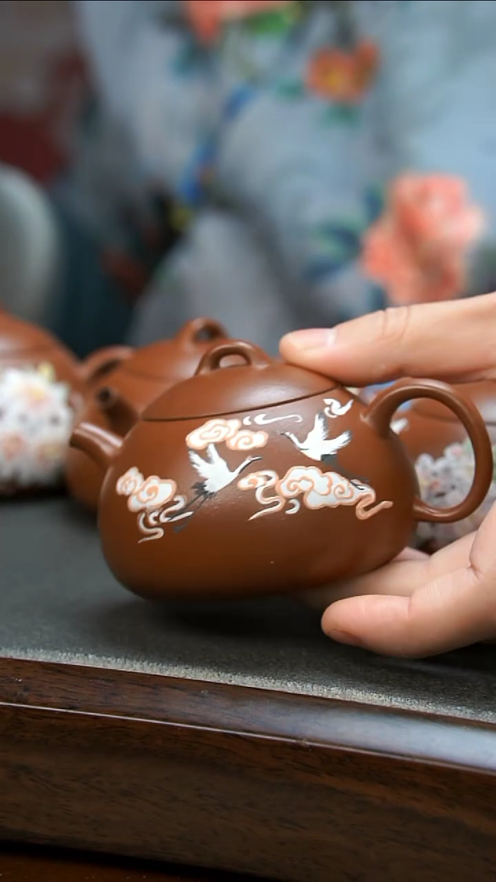 【闪购商品】紫砂茶壶朱泥飞鹤壶微瑕