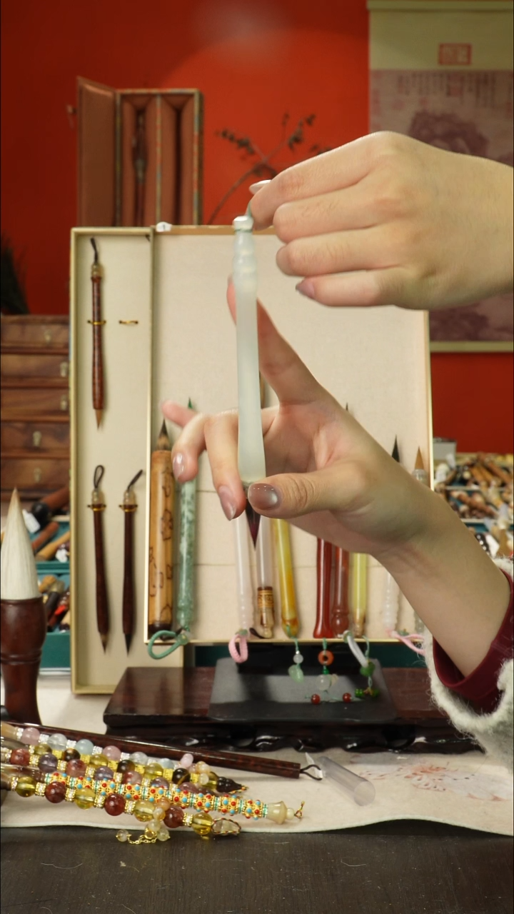 266号闪孤品高货毛笔链接 清水试笔 蘸墨不退