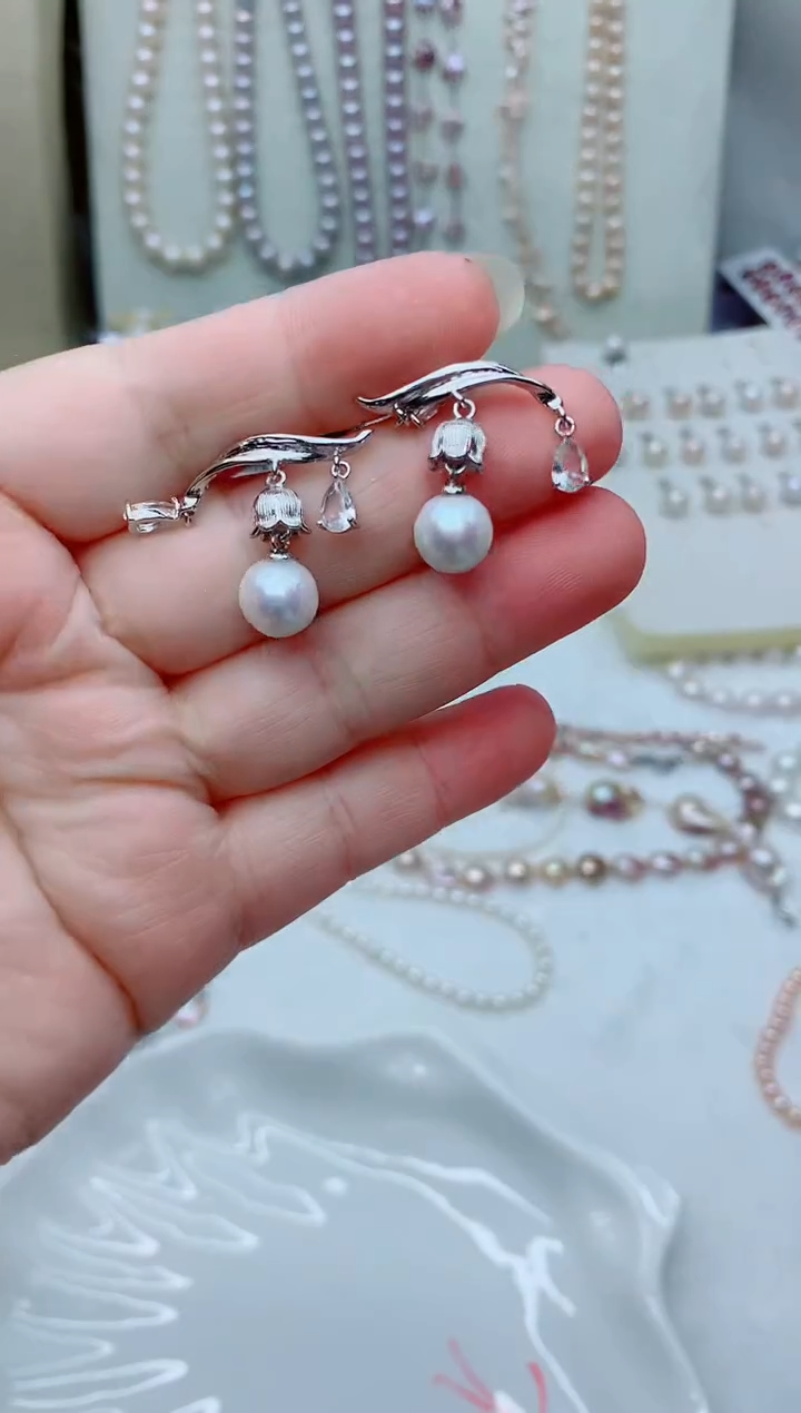 未镶嵌耳饰淡水珍珠多样性发其一【非无瑕】