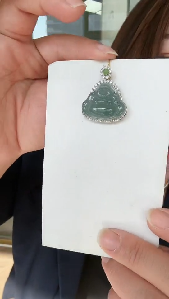 【闪购商品】翡翠吊坠(赠链)银S925镶嵌吊坠4