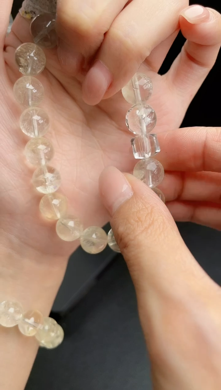 【闪购商品】水晶手链未镶嵌天然柠檬黄阿塞10mm