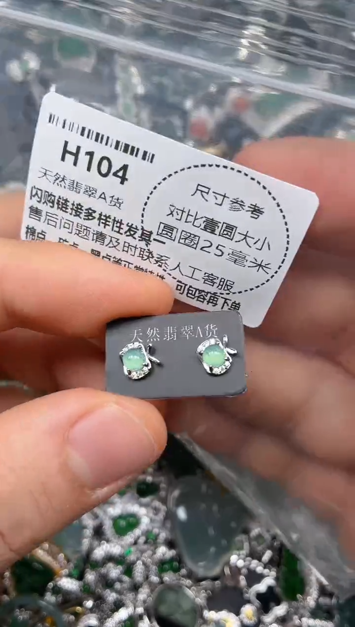 颈饰未镶嵌翡翠H104耳钉