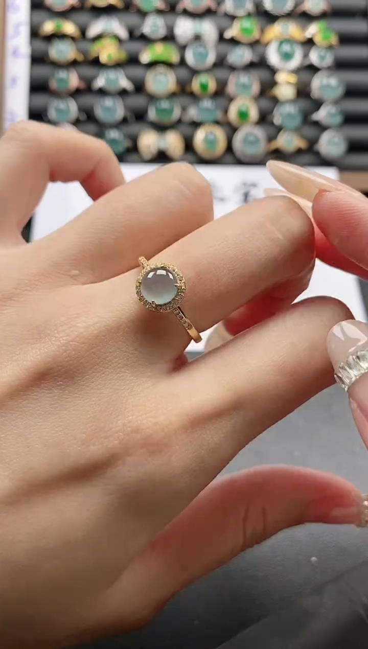 银S925镶嵌戒指翡翠51511