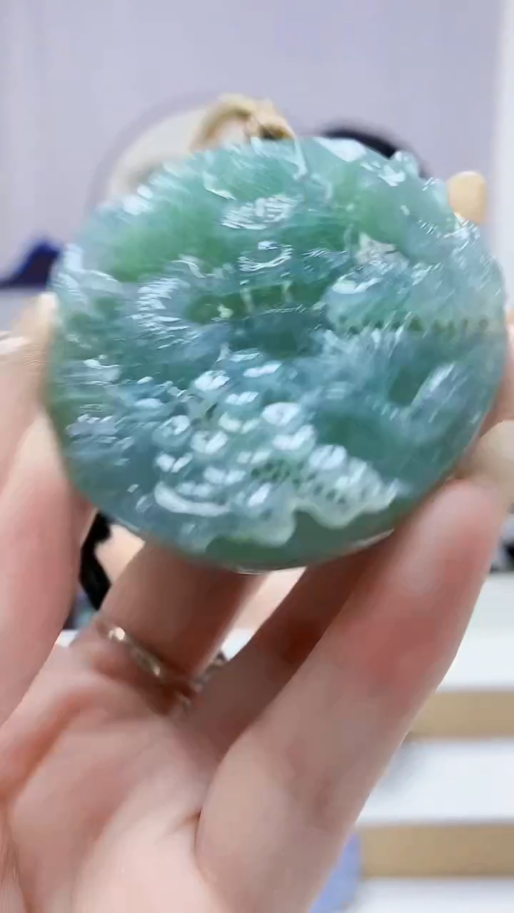 未镶嵌定制翡翠5060DD-毛货挂件64