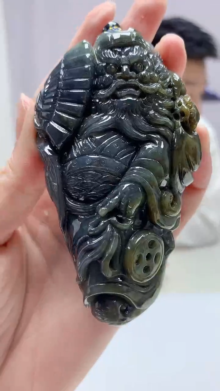 【闪购商品】定制翡翠未镶嵌5028zm-毛货手把钟馗245