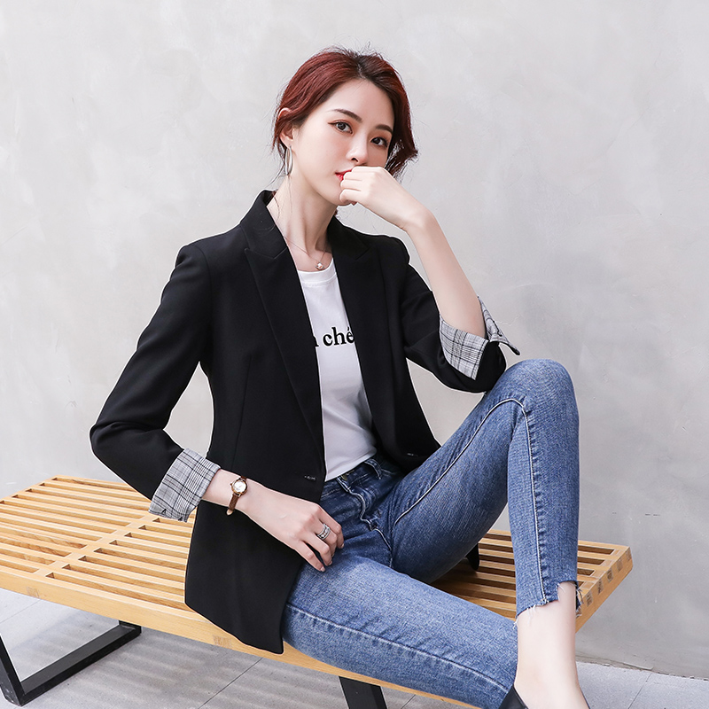 黑色西装外套女秋冬新款高级感韩版气质休闲小个子西服外套女上衣