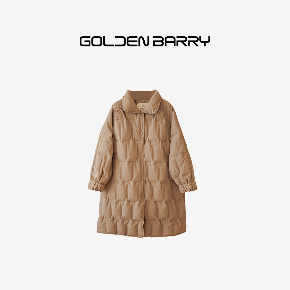 GOLDENBARRY|132037设计师立领气质中长款轻奢时尚冬季长款羽绒服