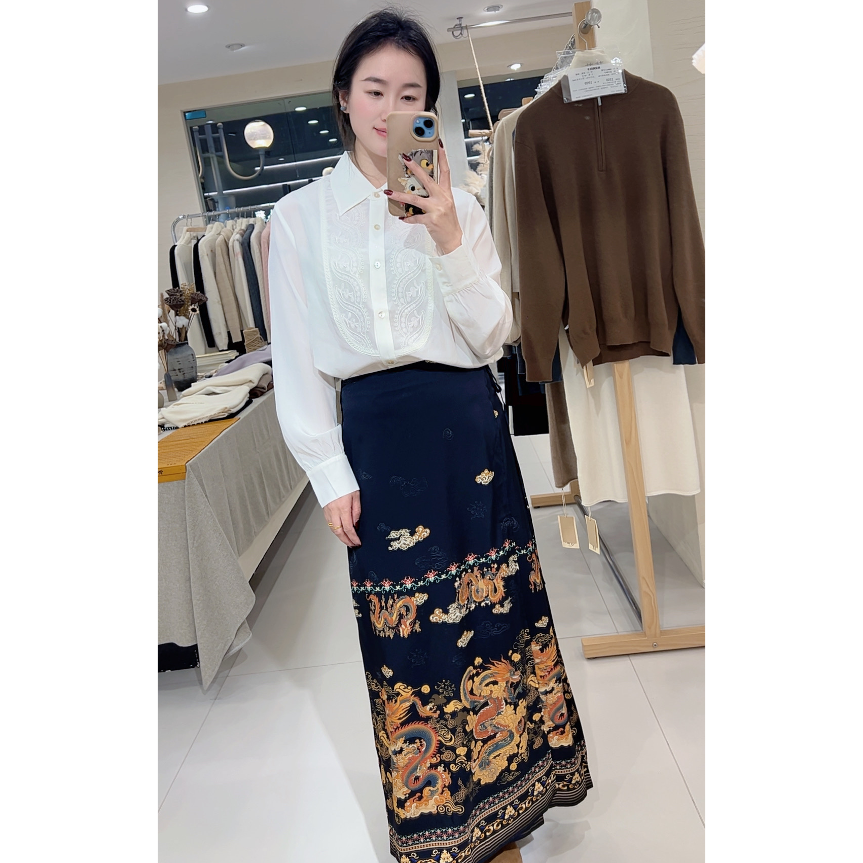 【桑蚕丝斜纹绸】文艺风百搭舒适夏季轻奢1299休闲半身裙