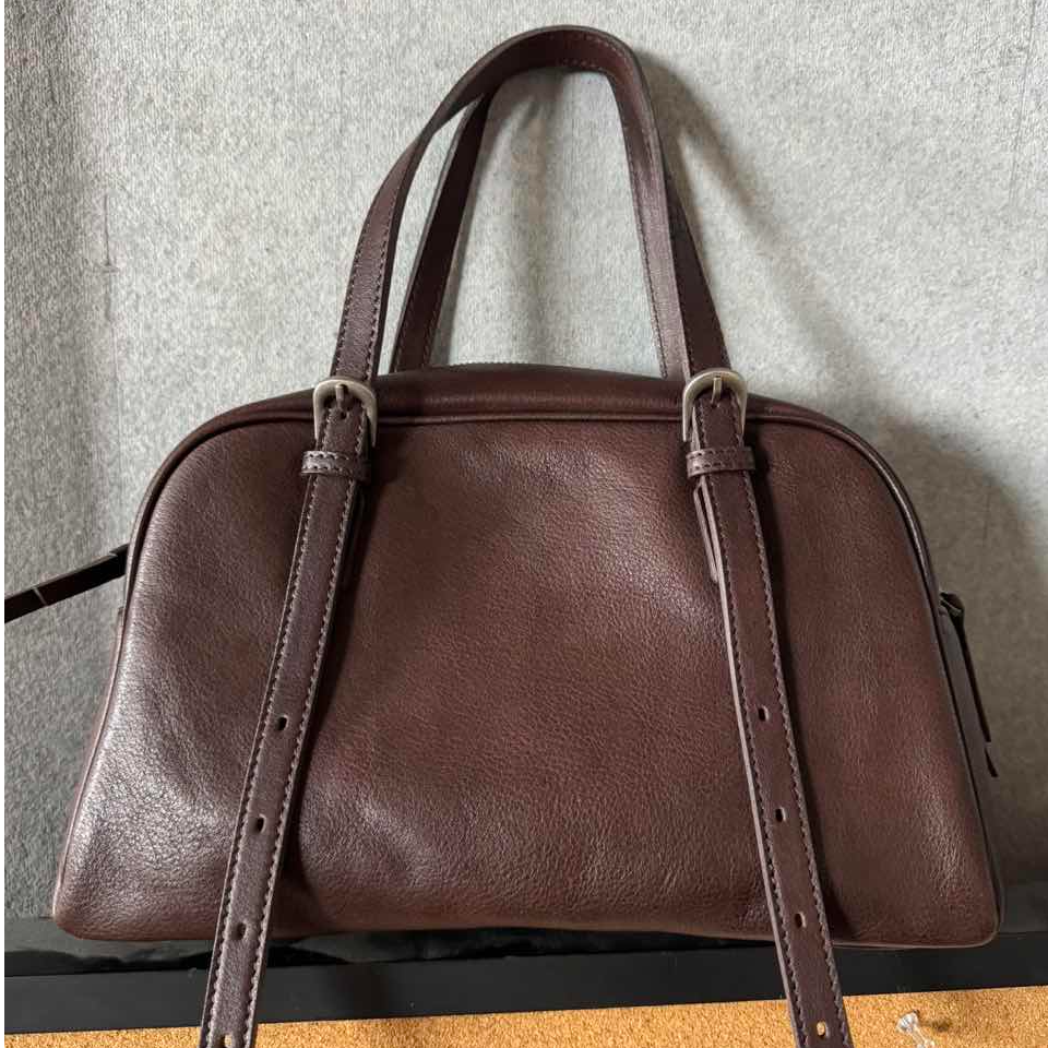 阿风高端体验 进口植鞣头层保龄球公文包手提单肩