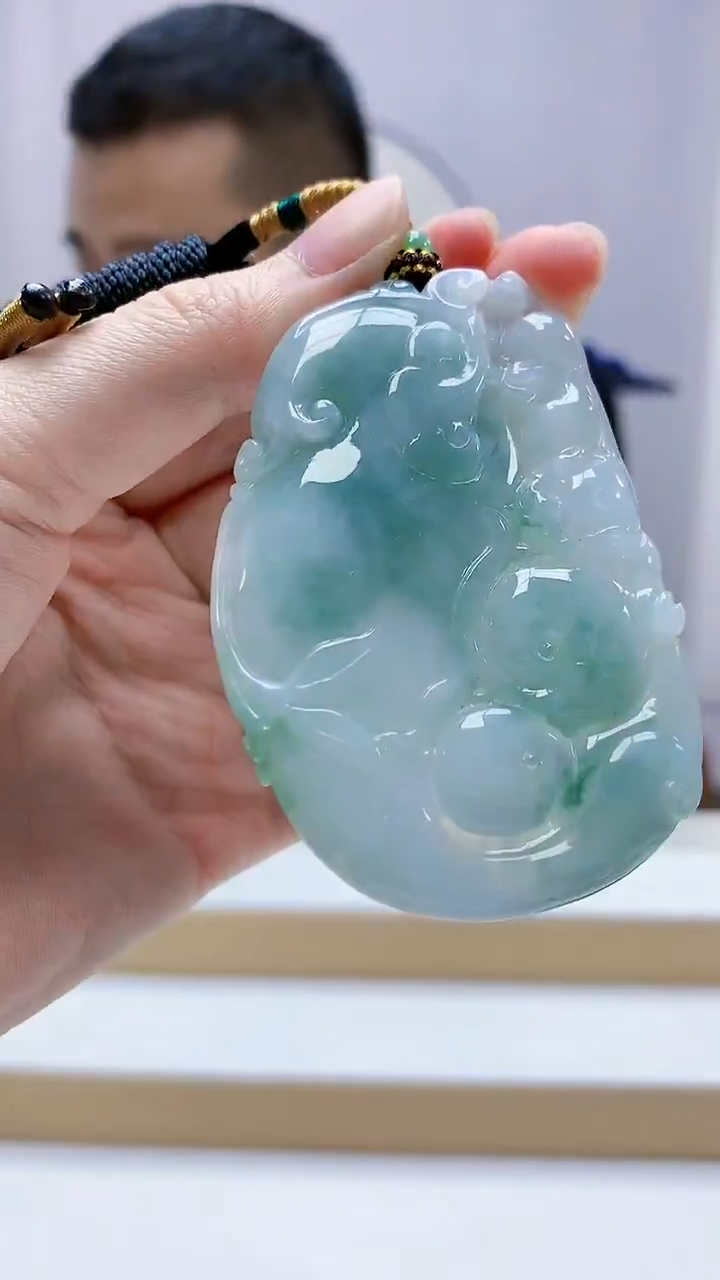未镶嵌定制翡翠4898zm-毛货挂件如意81