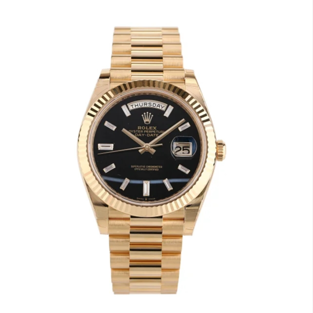 全新未使用 Rolex/劳力士 礼尚往来25年228238黑玛瑙男表40Q69