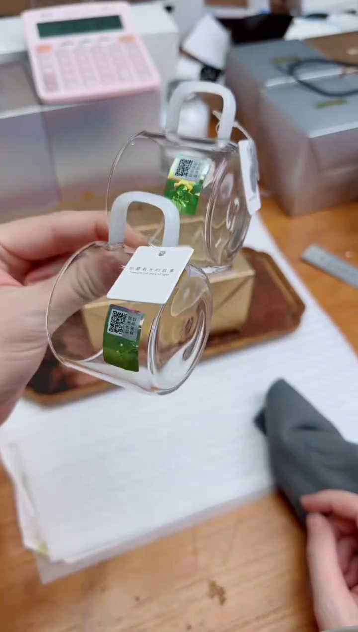 禾器粉金标青禾对杯白玉色