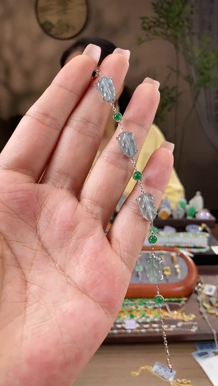 翡翠银S925镶嵌吊坠(不含链)手链