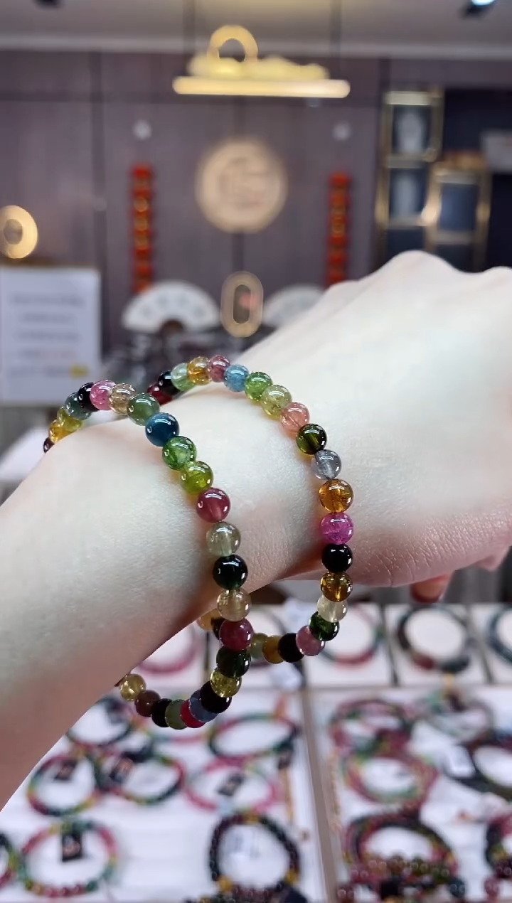 【闪购商品】碧玺单圈手串5mm+未镶嵌多样性发货一条dan