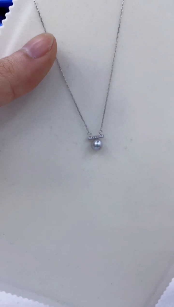 颈饰银S925镶嵌海水珍珠  