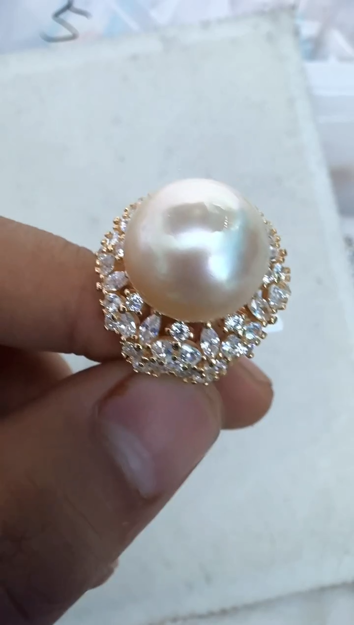 【闪购商品】海水珍珠戒指银S925镶嵌戒指