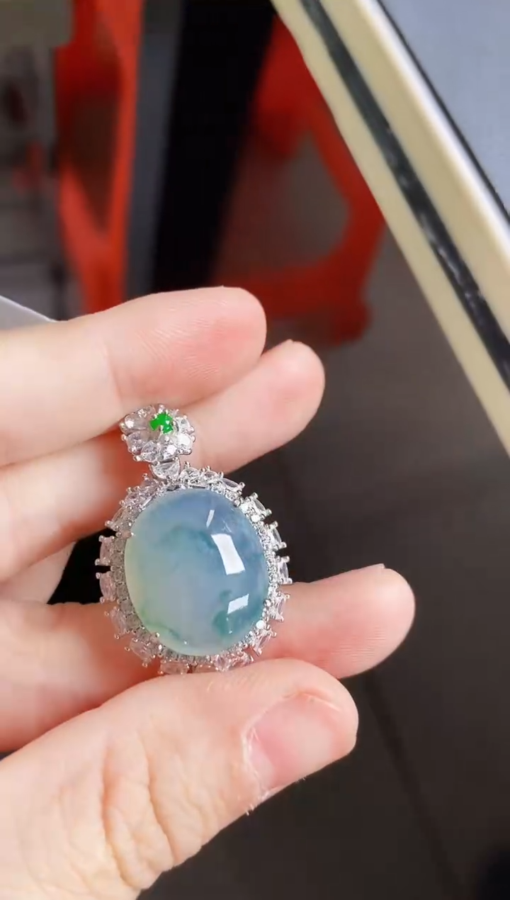 【闪购商品】翡翠银S925镶嵌颈饰464656