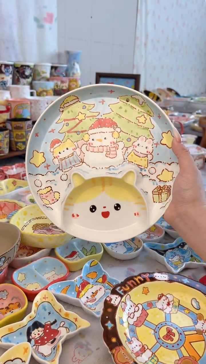 摆件陶景德镇陶瓷手绘微瑕