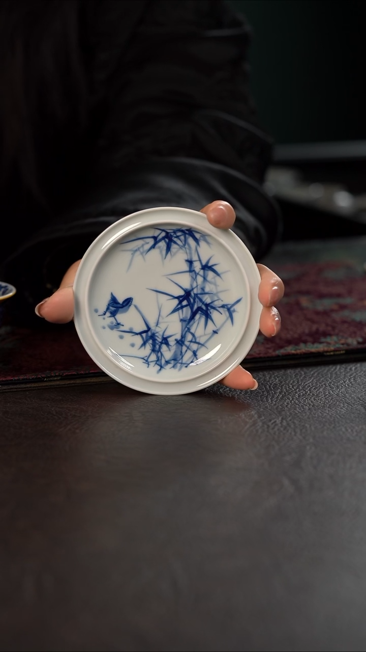 厚力煊竹报平安小杯垫  麻雀