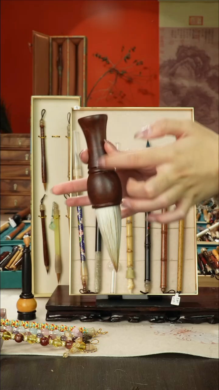 435号闪孤品高货毛笔链接 清水试笔 蘸墨不退