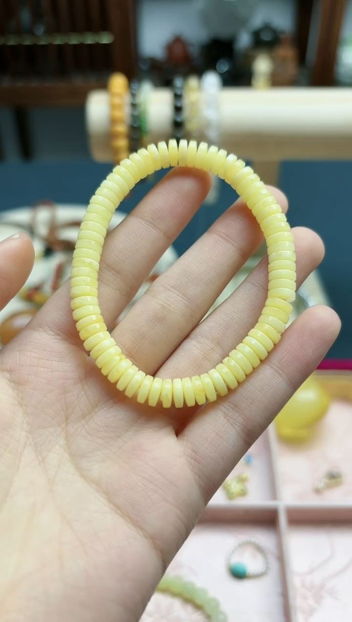 【闪购商品】蜜蜡裸石未镶嵌蜜蜡药片珠手串*1 HS