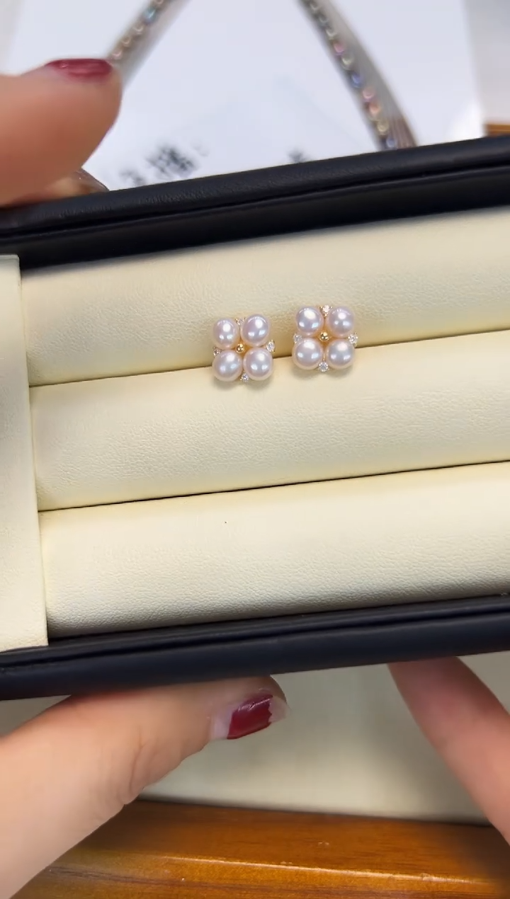 银S925镶嵌耳饰淡水珍珠福利