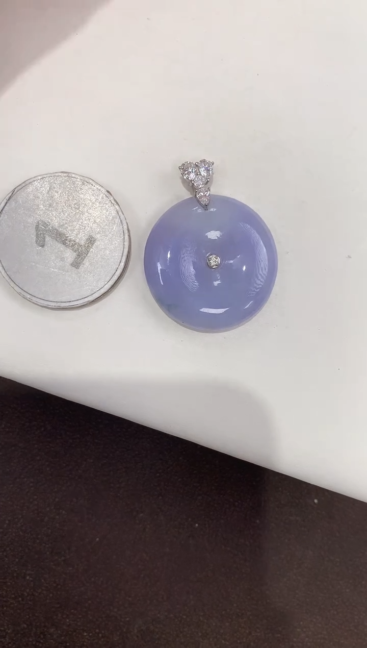 颈饰18K金镶嵌翡翠天然缅甸A货翡翠