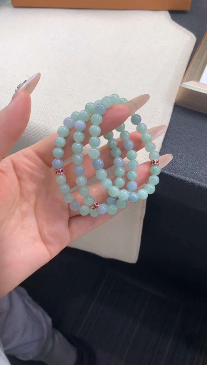 未镶嵌手串翡翠FC552 翡翠双彩手串 多样性发其一