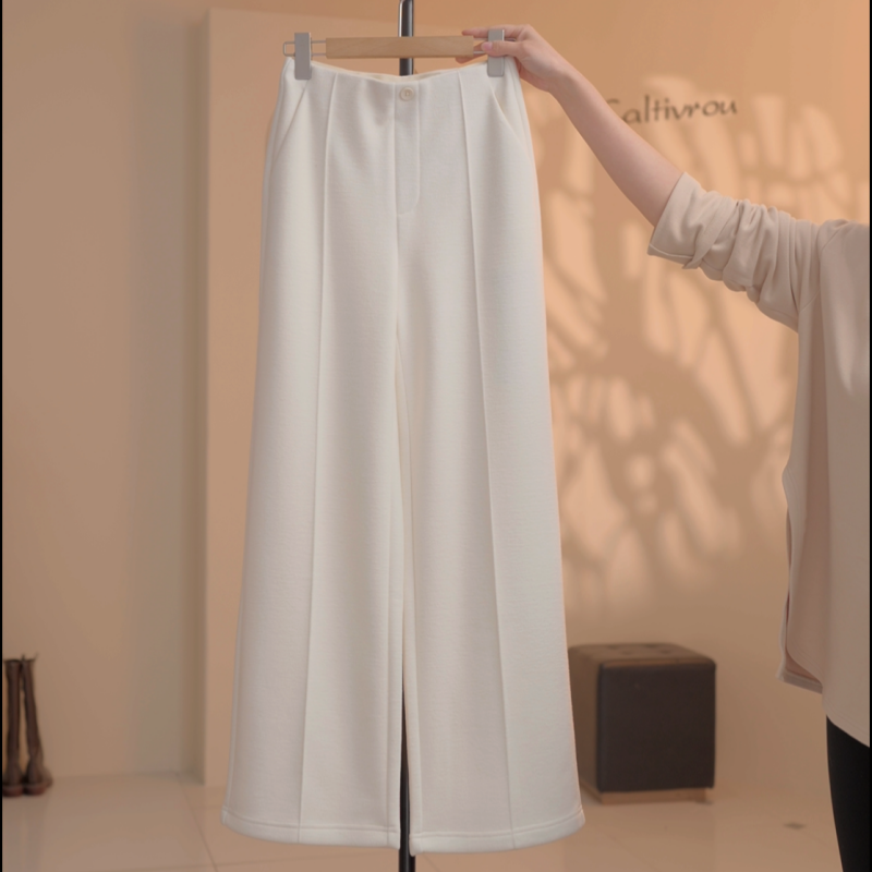 【媛媛】【超模裤！腿好直！】高腰显瘦软糯垂感百搭休闲直筒裤女K19976