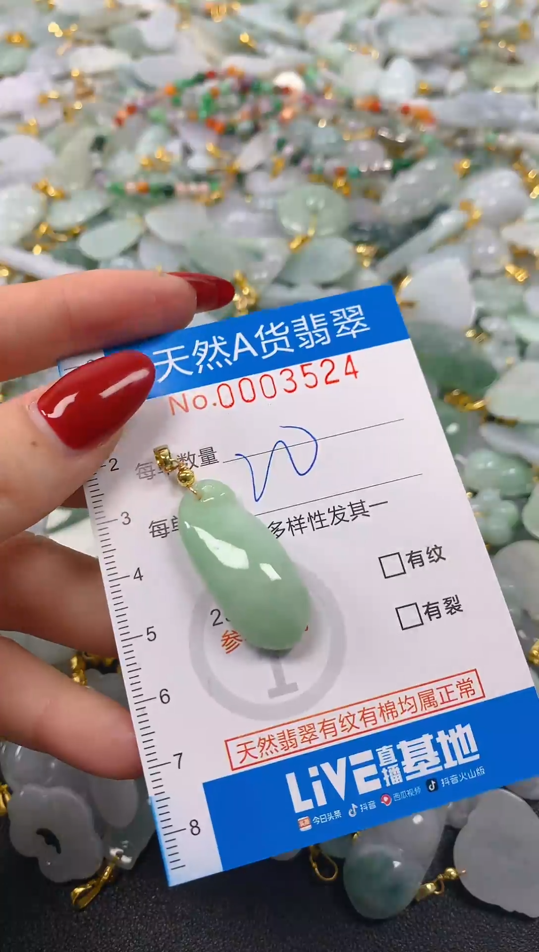 颈饰未镶嵌翡翠净货挂件-3524