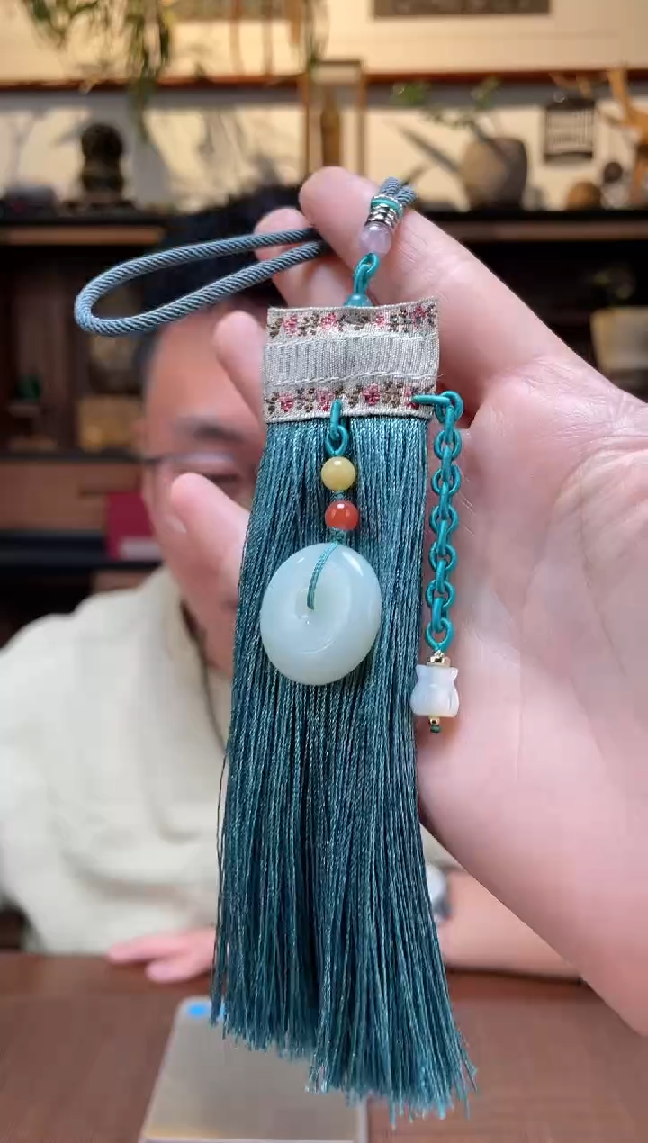 【闪购商品】和田玉车挂未镶嵌和田玉平安扣车挂*3MY