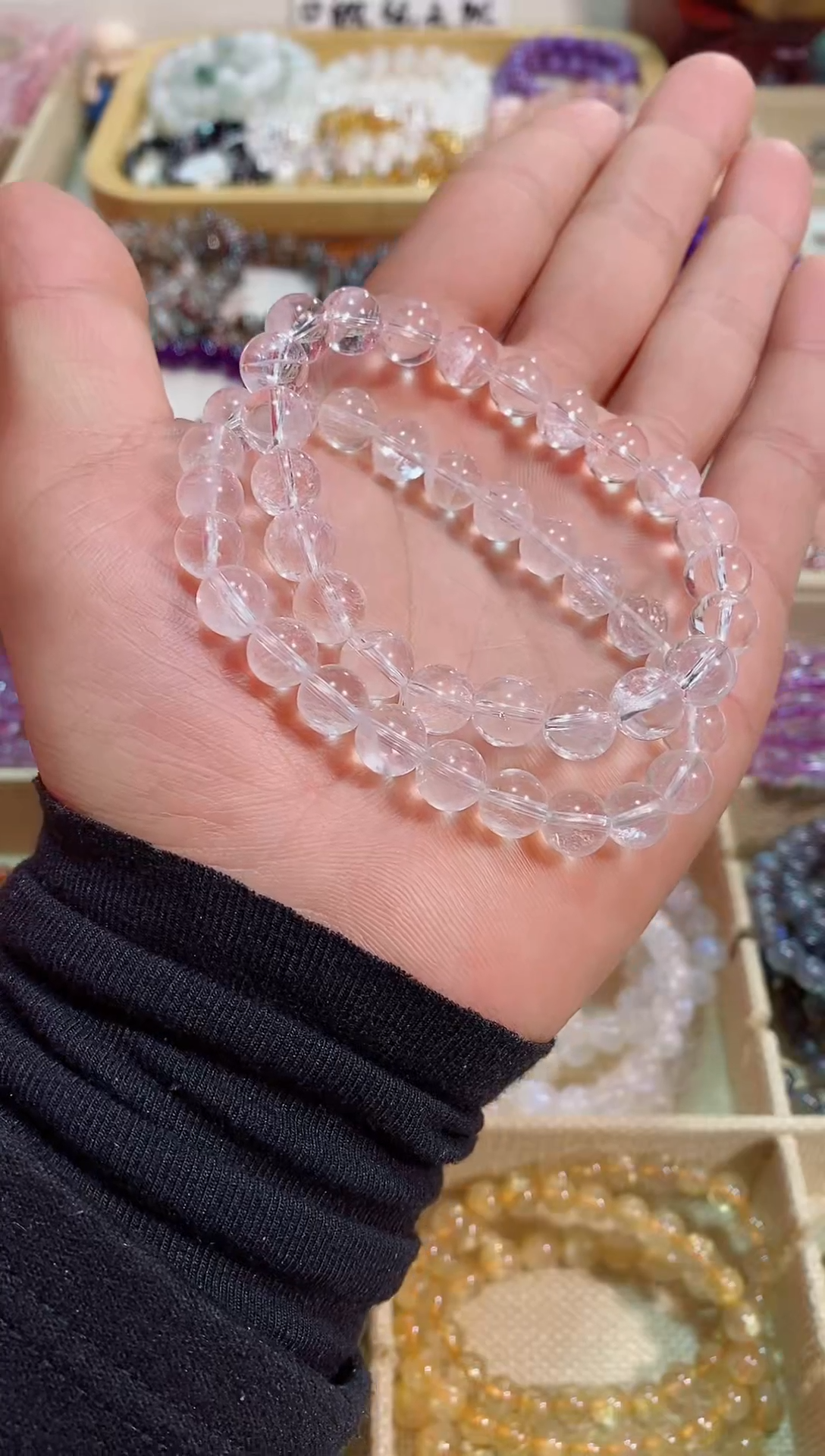 【闪购商品】水晶手链未镶嵌白幽灵8M+ （多样性发其一）