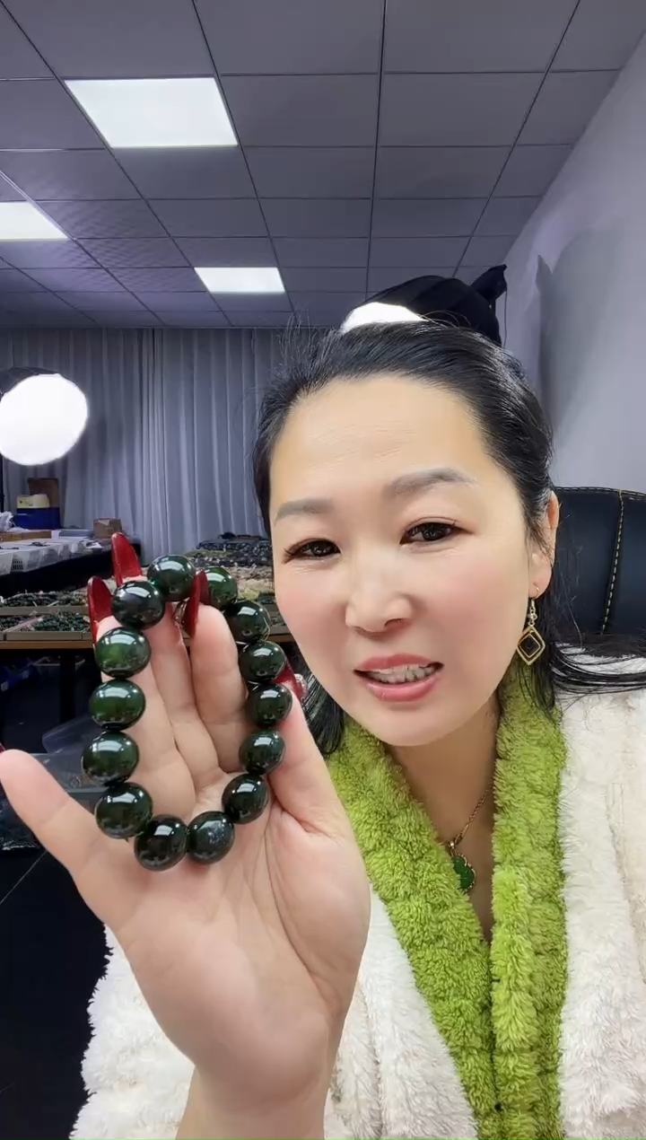 未镶嵌手链和田玉天然和田玉俄7碧dw绿微瑕16