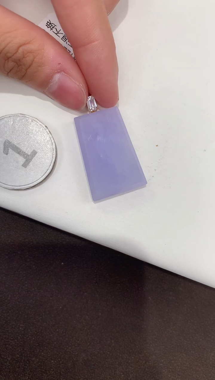 颈饰18K金镶嵌翡翠天然缅甸A货翡翠