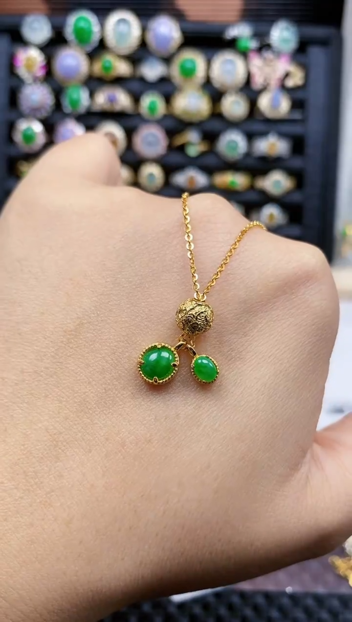 银S925镶嵌戒指翡翠408