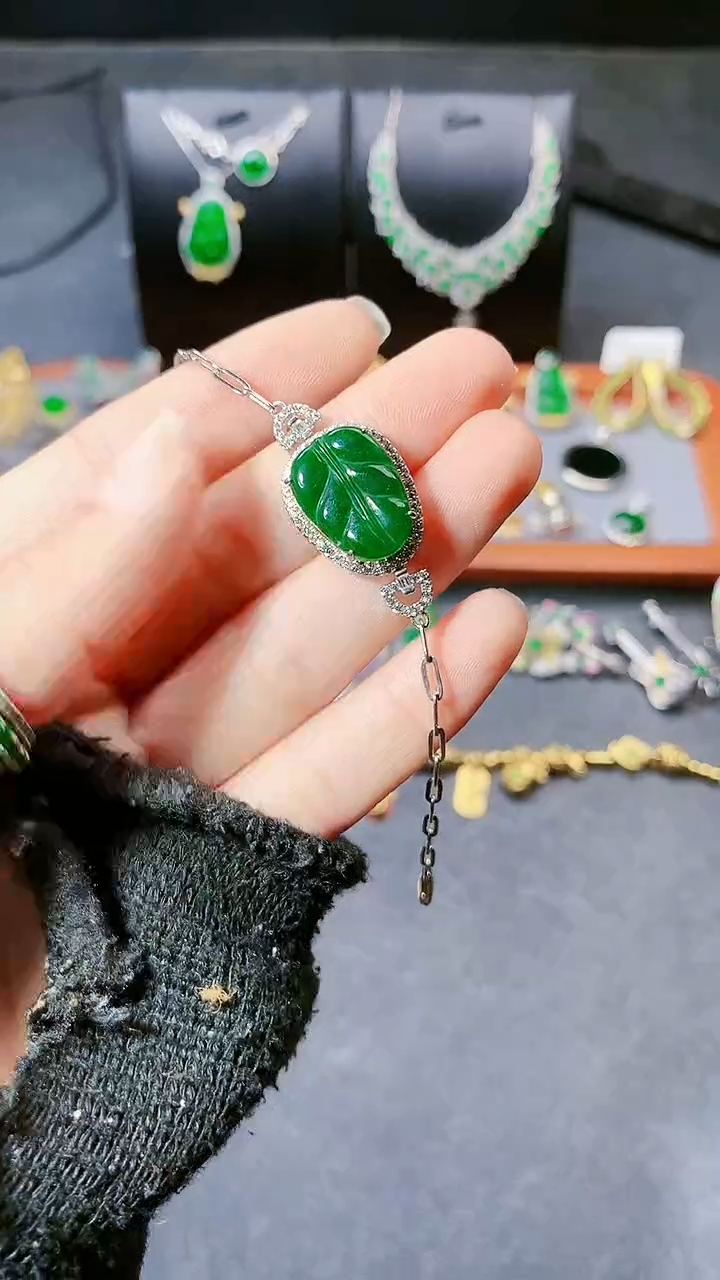 【闪购商品】翡翠手链银S925镶嵌手链