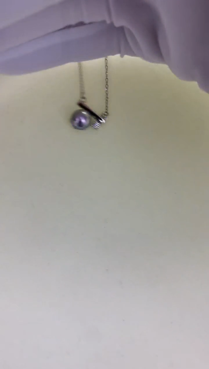 银S925镶嵌DA海水珍珠 灰珠套链 GD088